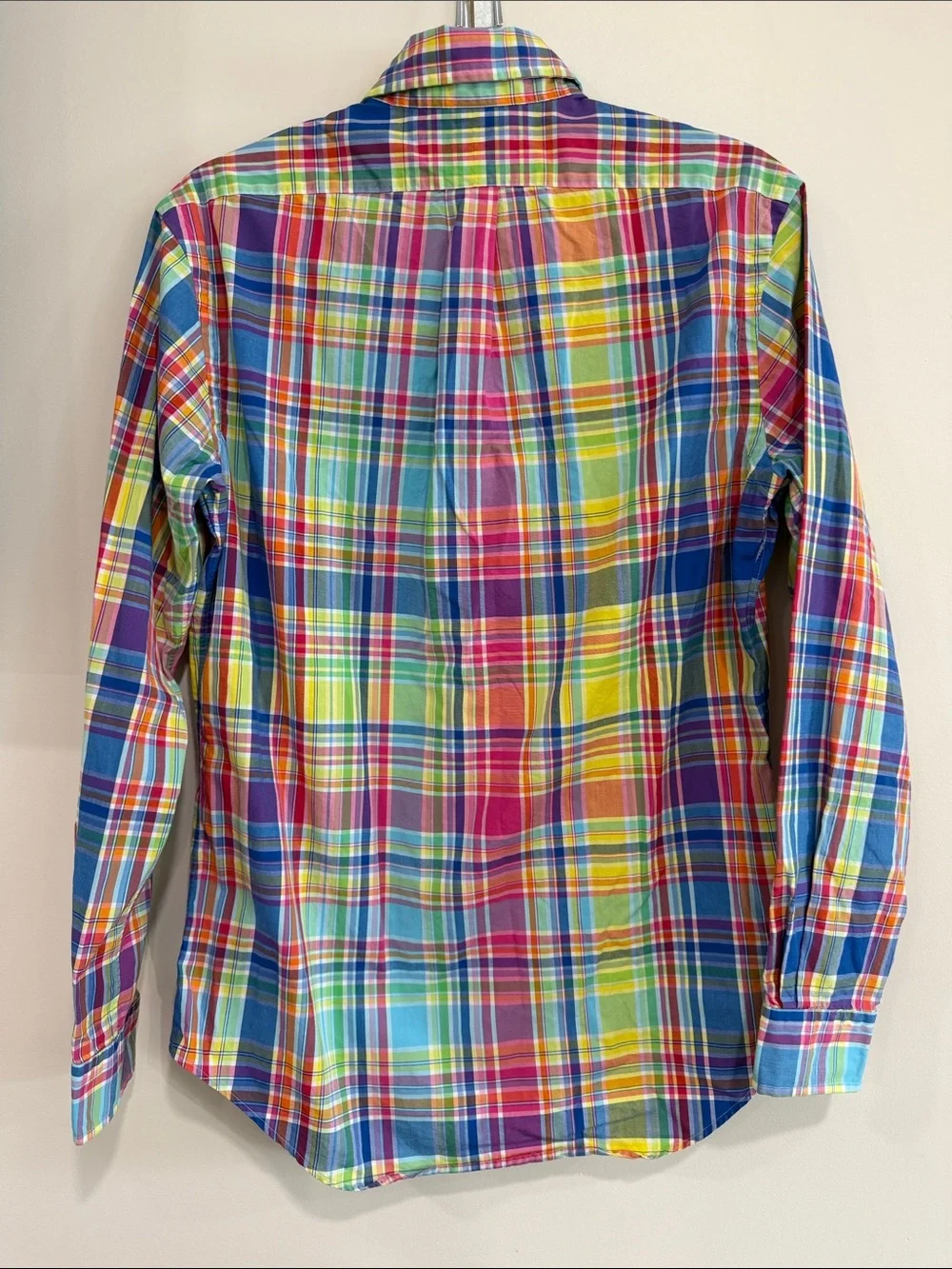 Ralph Lauren Multi-Color Plaid Button-Down Shirt — Blue, Yellow, Pink, Green - Picture 4 of 4
